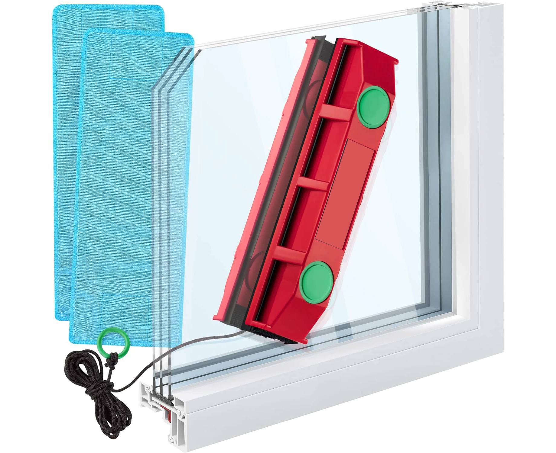 The Glider D-3 Magnetic Window Cleaner | for Double-glazed windows from 20 to 28 mm thick | Magnetic window cleaner