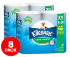 2 x 4pk Kleenex Complete Clean Double Length Toilet Paper Rolls