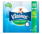 2 x 4pk Kleenex Complete Clean Double Length Toilet Paper Rolls