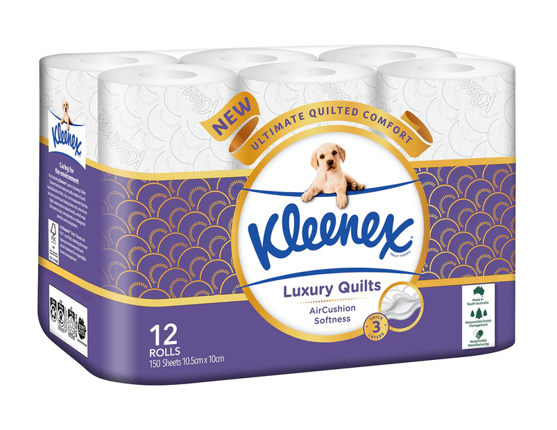 Kleenex Luxury Quilts Toilet Paper Rolls 12pk