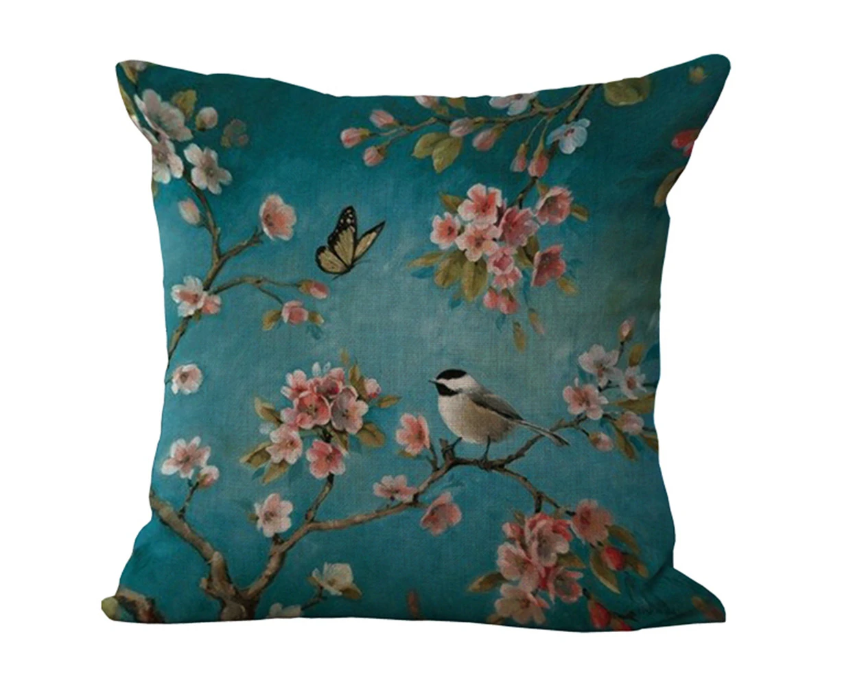 45 X 45Cm Flower & Bird Pattern Cushion Cover Sofa Comfortable Pillow Case Home A1043-1