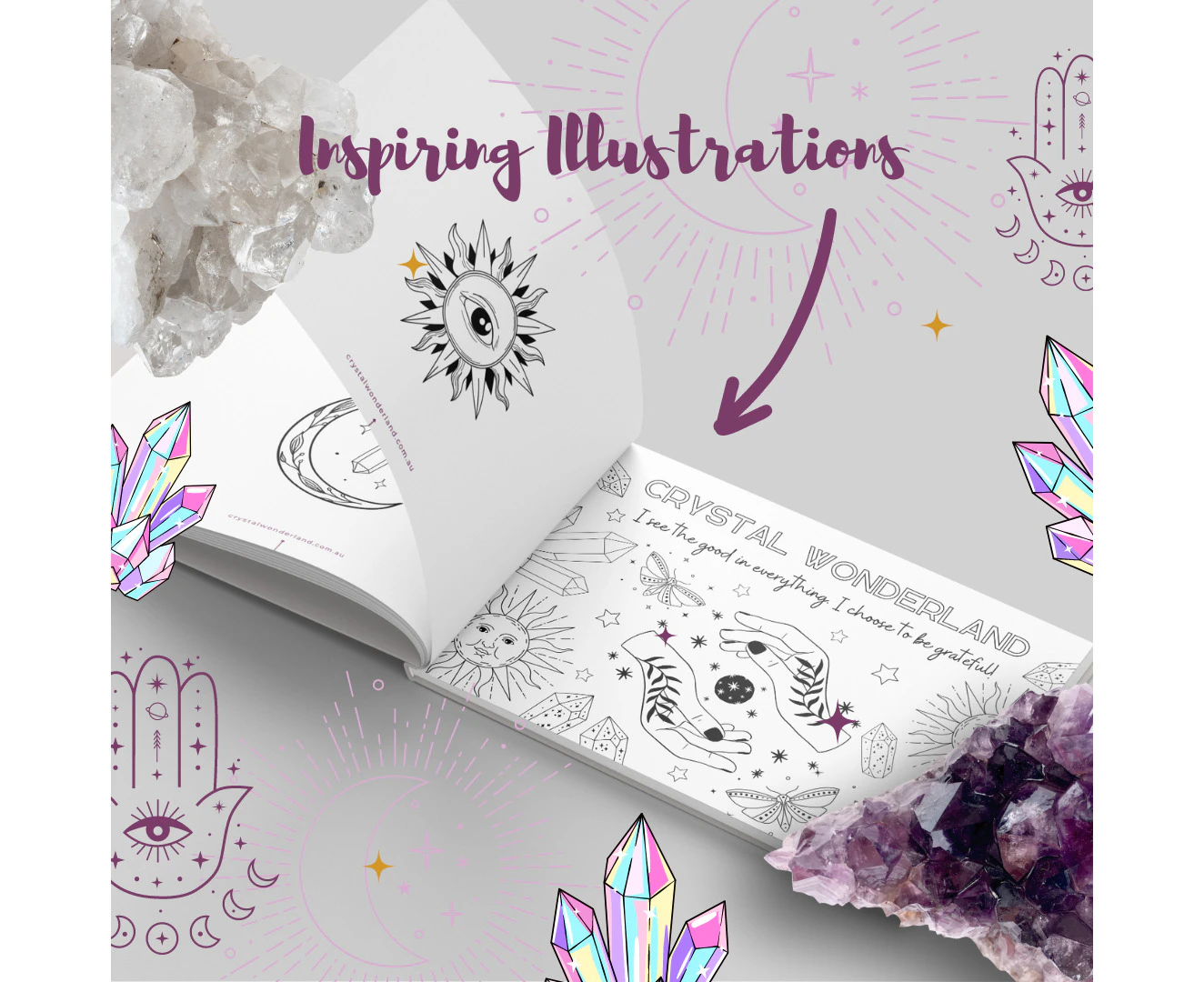 1X Magical Colouring & Affirmation Book Mindfulness Adult Kids 44 Page