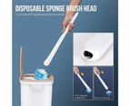 Bathroom Toilet Brush Holder Creative Cleaning Disposable Sponge Heads Set