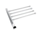 Rotary Bath Towel Bar Wall Mount Towel Holder Stainless Steel Towel Rack For Bathroom 4 Rods