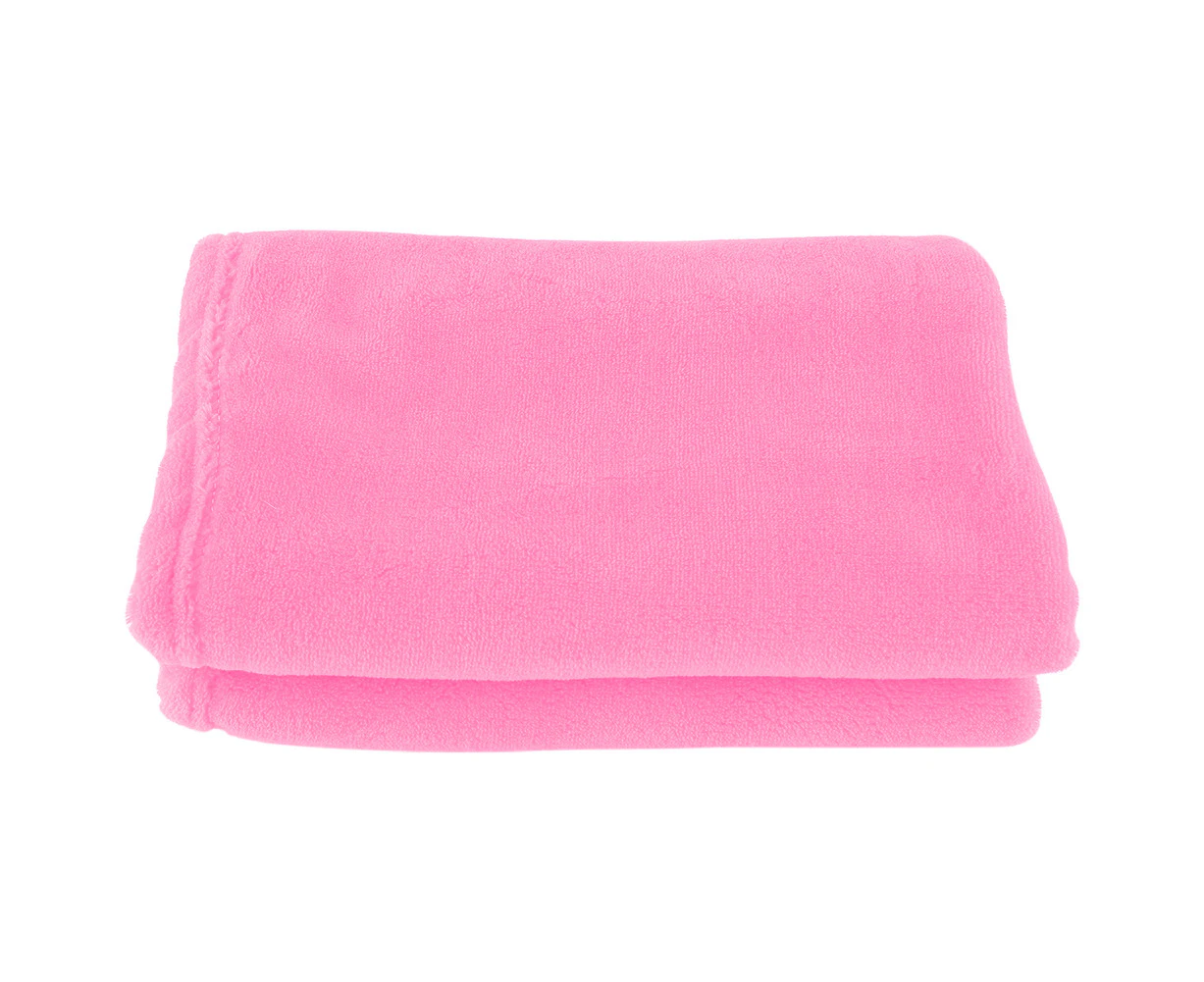 Thick Warm Flannel Soft Indoor Outdoor Striped Throw Blanket Bed Blanket(Pink)