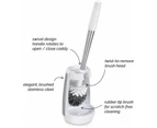 Polder Swivel Toilet Brush Caddy Cleaning Brush Stainless Steel Plastic Bathroom