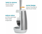 Polder Swivel Toilet Brush Caddy Cleaning Brush Stainless Steel Plastic Bathroom