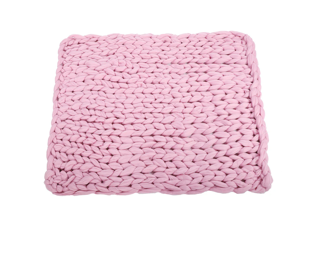 Knitted Chunky Plush Sofa Blanket Warm Soft Super Big Bulky (Pink100 * 150Cm / 39.4 * 59.1In)