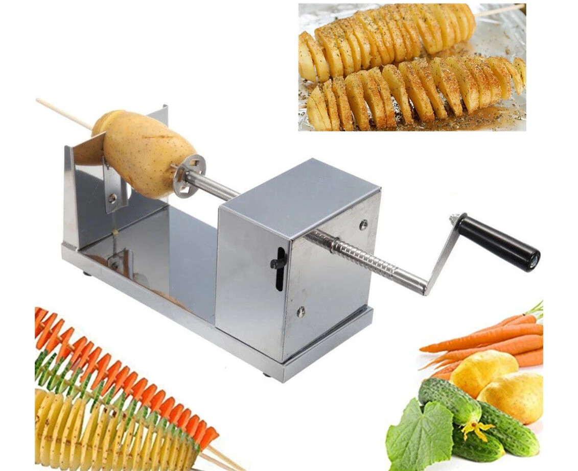 Stainless Steel Potato Twister Tornado Slicer Cutter Vegetable Spiral Machine