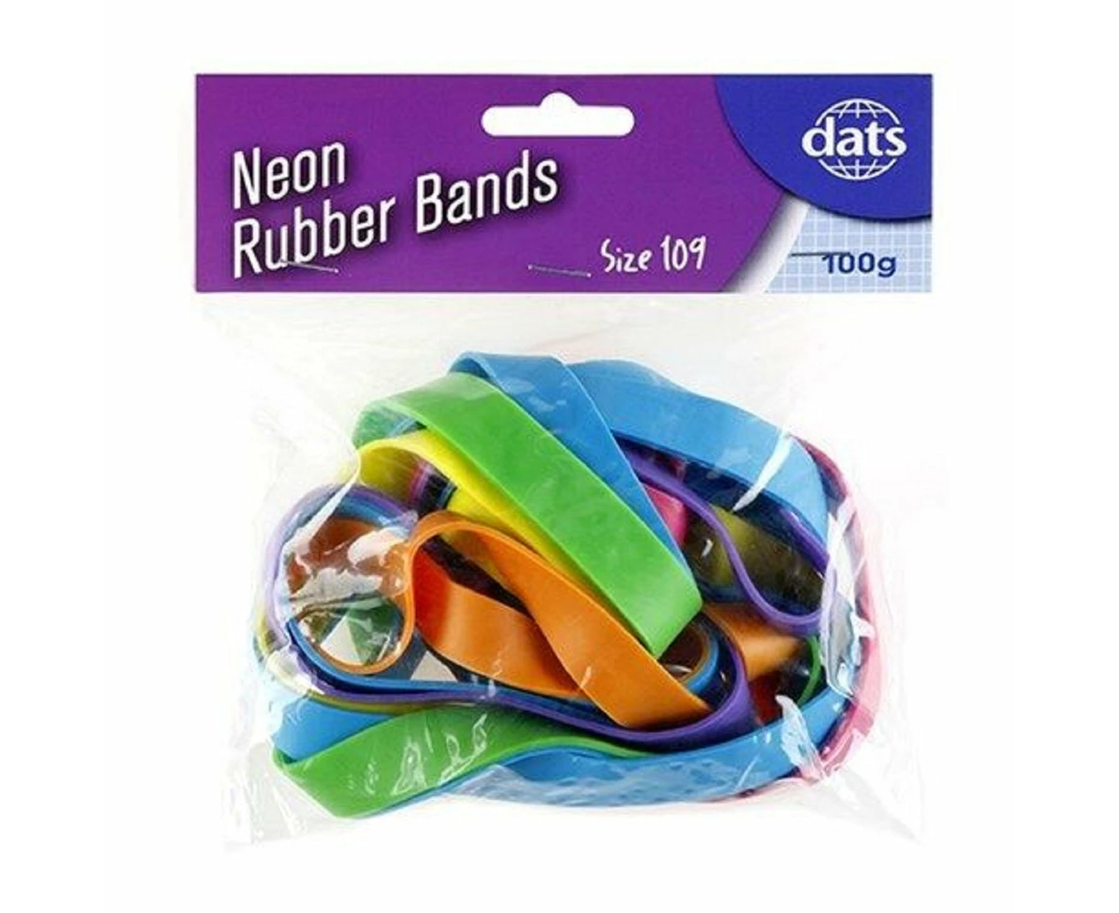 2 Packs Neon Rubber Bands Size 109 Basics Coloured Band Thick 200g