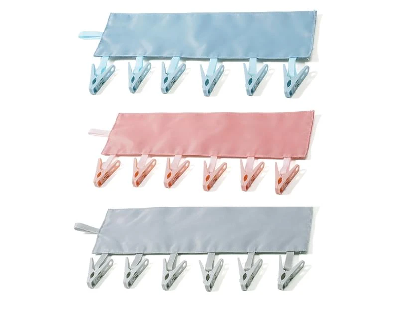 3pcs Portable Hanger Clips Travel Clothesline Travel Hangers Towel Drying Rack Clothing Hanger Folding Portable Sock Swimsuit Drying Rack Hanger