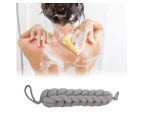 Back Bath Sponge Stretchable Skin-friendly PE Exfoliating Loofah Back Scrubber for Bathroom-Grey