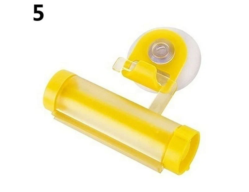 Useful Plastic Rolling Tube Squeezer Toothpaste Easy Dispenser Bathroom Holder-Yellow - Yellow