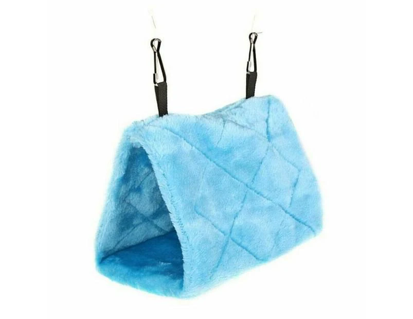 Pet bird parrot parakeet budgie warm hammock cage hut tent bed hanging Cave - Blue