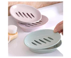 Double Layers Oval Soap Storage Holder Box Stand Kitchen Bathroom Accessories-Green