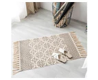 Cotton Linen Tassel Non-Slip Door Sofa Mat Floor Carpet Area Rug Tapestry Decor - 3#