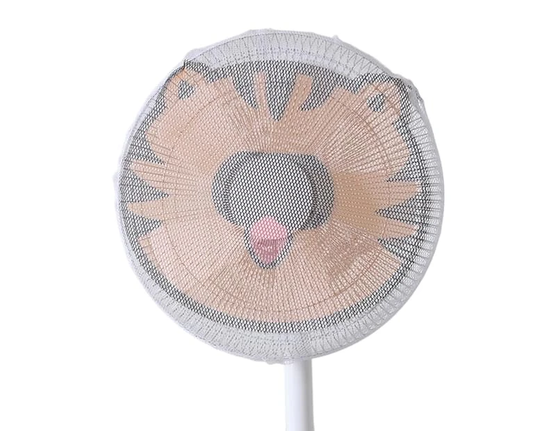 Electric Fan Cover Cartoon Pattern Machine Washable Fade-Resistant Universal Anti-Pinch Polyester Baby Finger Protector Fan Dustproof Cover-6#