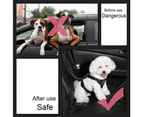 Dog Seat Belt Pet Car Seatbelt Adjustable Reflective Elastic Dog Harness--Pink