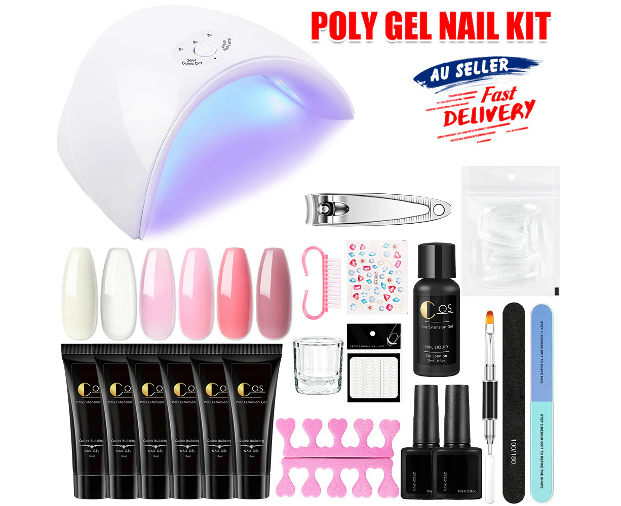 Extension Poly Gel Nail Kit UV Gel Nail Builder Manicure Led Lamp Quick Dry Tool