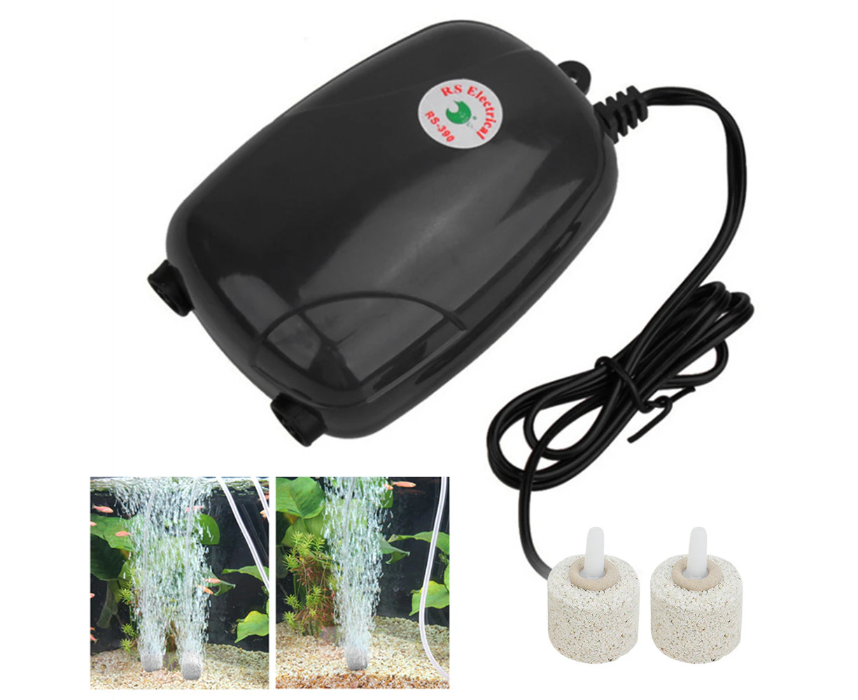 4.5L/MIN Oxygen Air Pump Aqua Fish Tank Aquarium Pond Bubble Disk Stone Aerator