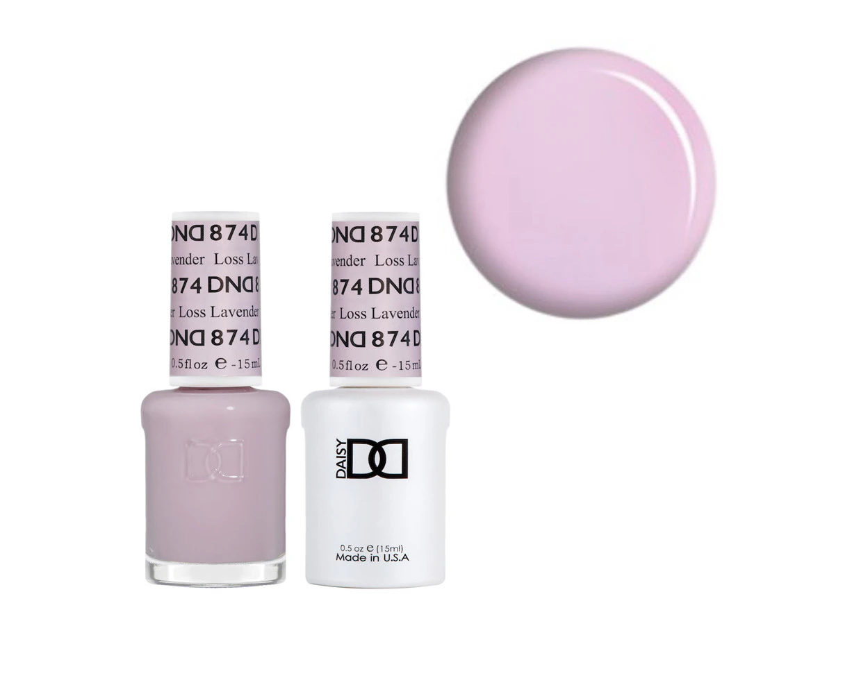 DND 874 Loss Lavender - DND Collection Nail Gel & Lacquer Polish Duo 15ml