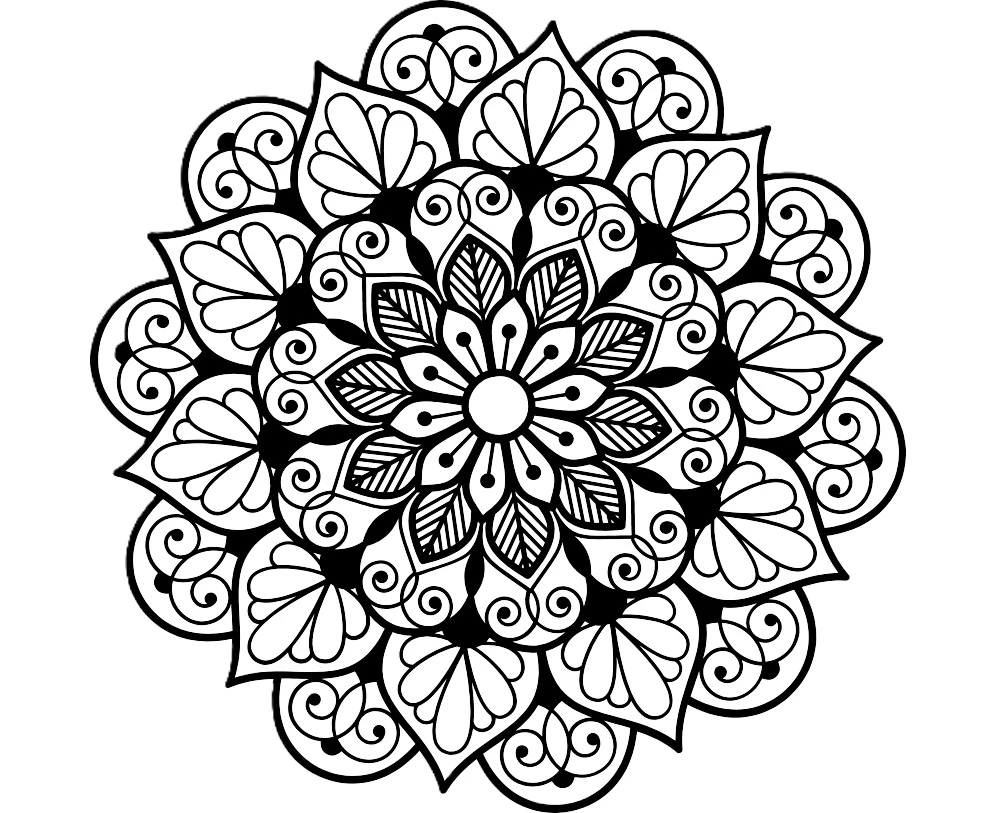 Boho Bella - 50cm Petal Mandala Wall Art - Laser Cut Wooden Decorative Hanging Sculpture - Black