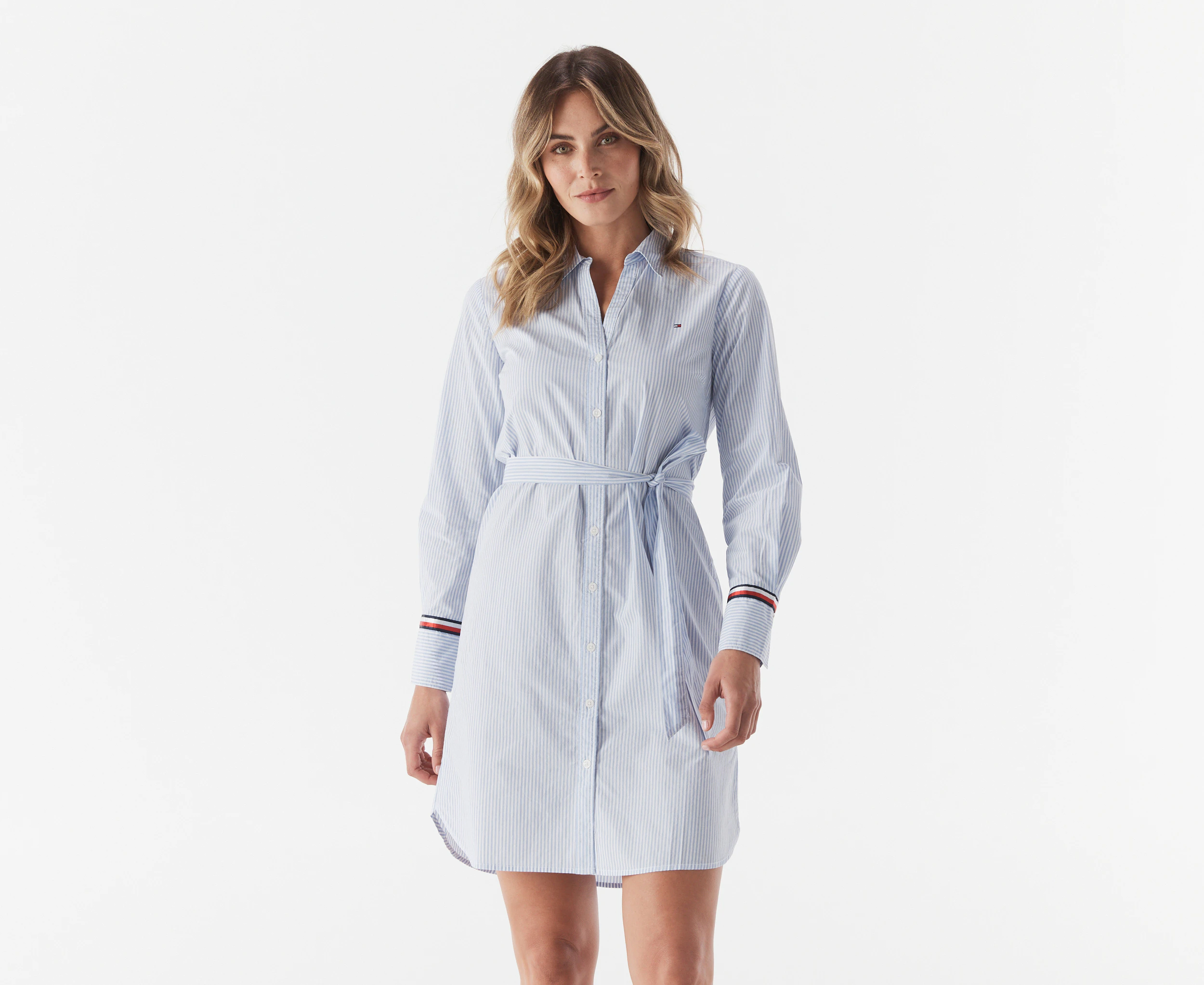 Tommy Hilfiger Women's Poplin Monica Shirt Dress - Seldom Blue/Optic White