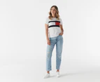 Tommy Hilfiger Women's Charlie Colourblock Tee / T-Shirt / Tshirt - Optic White