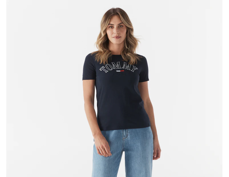 Tommy Jeans Women's College Logo Tee / T-Shirt / Tshirt - Sky Captain