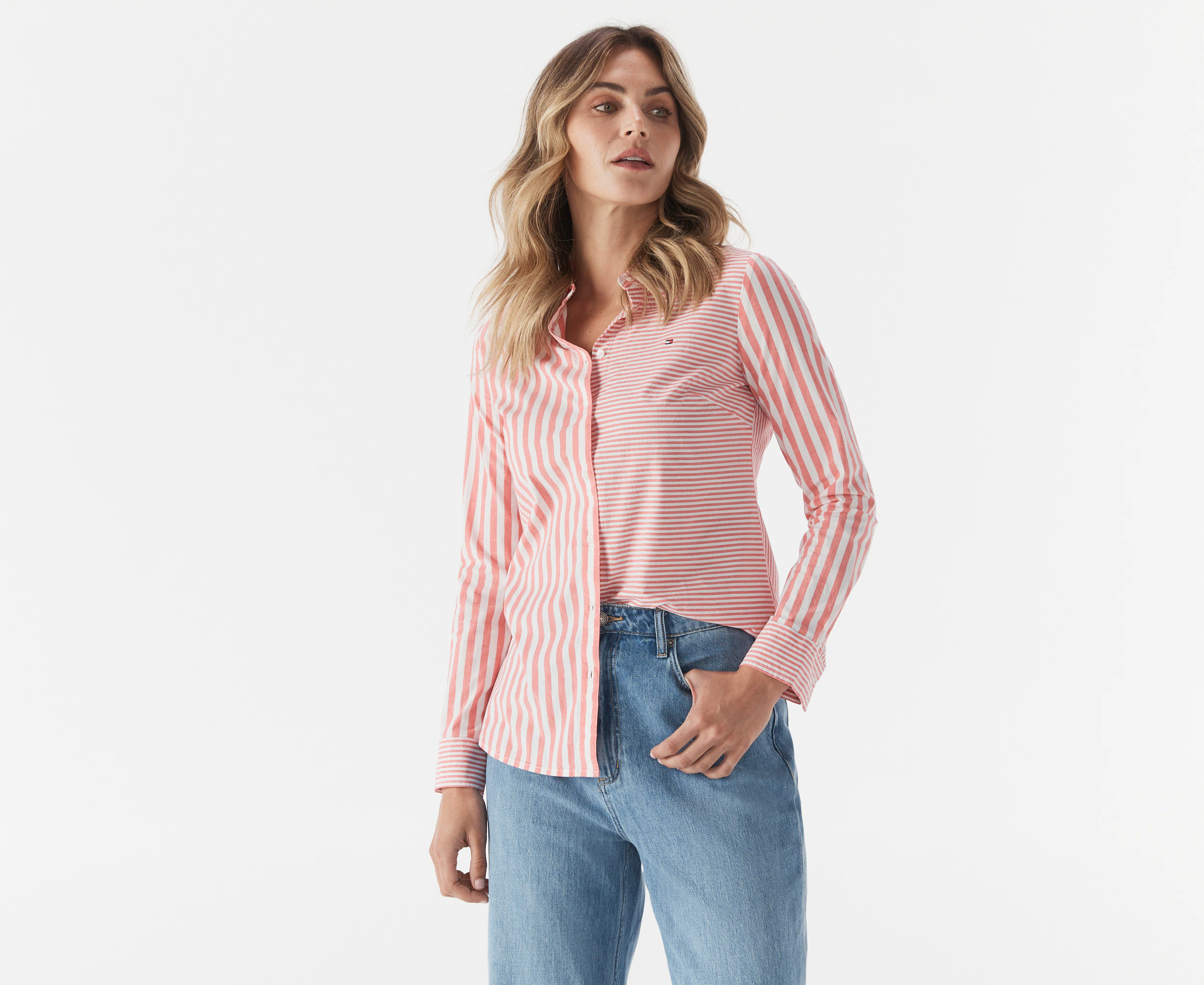 Tommy Hilfiger Women's Heritage Stripe Play Shirt - Strawberry Field/Multi