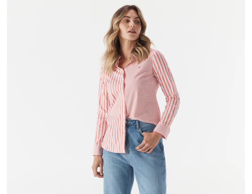 Tommy Hilfiger Women's Heritage Stripe Play Shirt - Strawberry Field/Multi