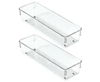 2 x iDesign Linus 22.9x7.6cm Kitchen Drawer Organiser Home/Office Storage Tray