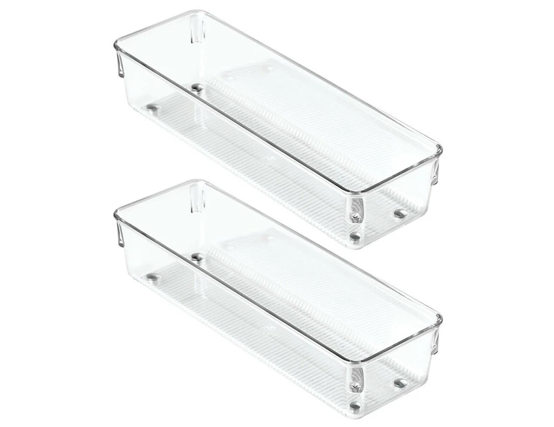 2 x iDesign Linus 22.9x7.6cm Kitchen Drawer Organiser Home/Office Storage Tray