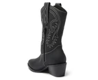 Womens Footwear Ravella Saloon Black Micro Boot