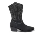 Womens Footwear Ravella Saloon Black Micro Boot