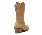 Womens Footwear Ravella Saloon Camel Micro Boot