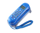 B365 Crystal Base Landline Phone Small Wall mounted Telephone with LCD Caller - Blue