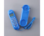 B365 Crystal Base Landline Phone Small Wall mounted Telephone with LCD Caller - Blue