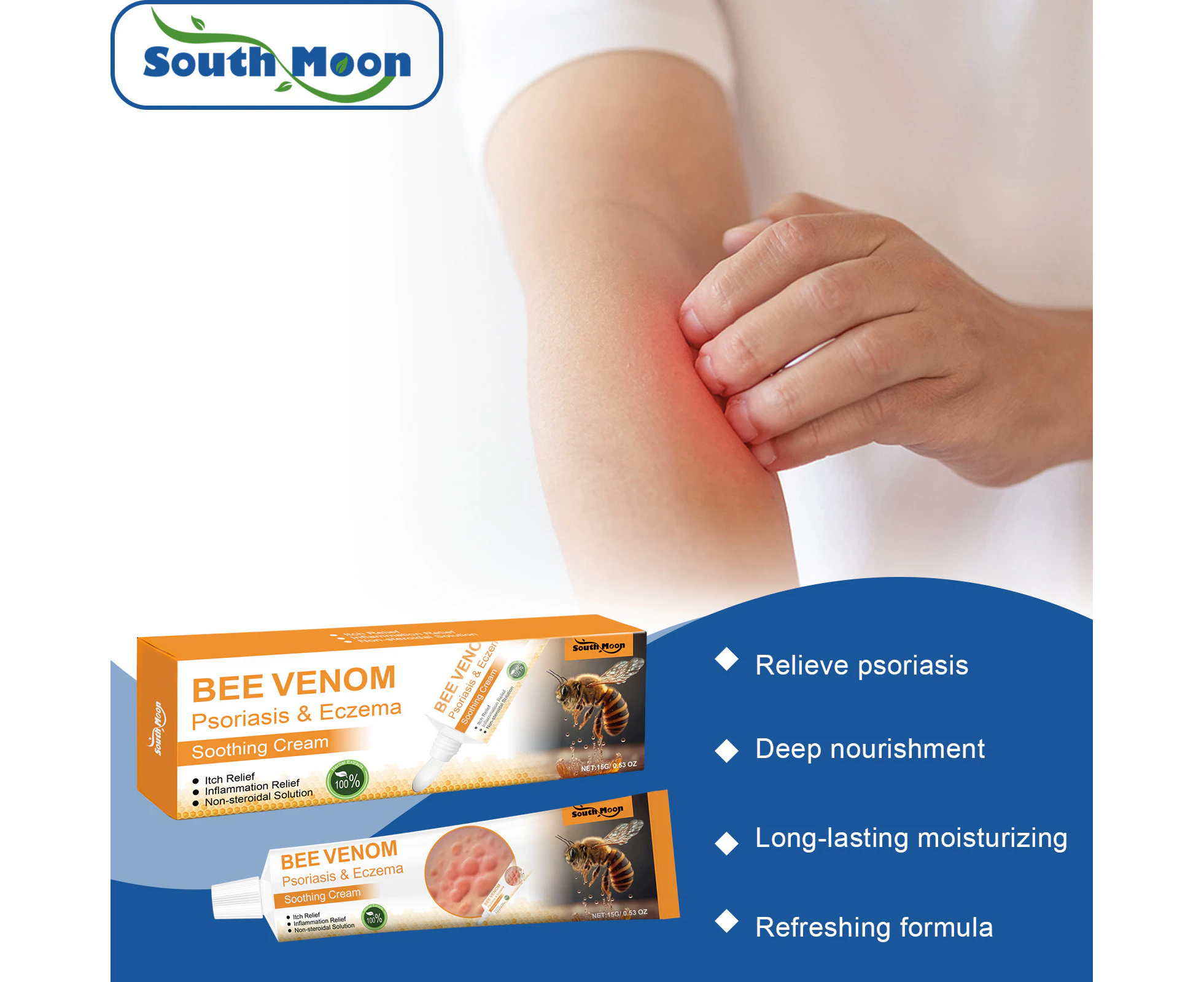 Bee Venom Psoriasis Care Cream Relieves Skin Itching And Discomfort Psoriasis Repair And Anti-Itching Cream