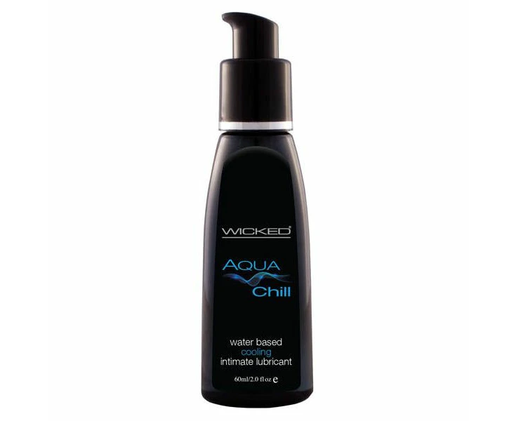 Wicked Aqua Chill Water Based Lubricant Cooling Sensation For Intense Pleasure Gender Neutral Peppermint & Ginger Infused Long Lasting Vegan Paraben F