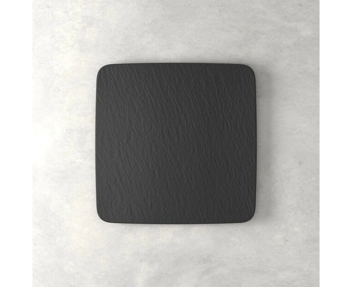 Manufacture Rock Square Serving/Gourmet Plate (Black/Grey)