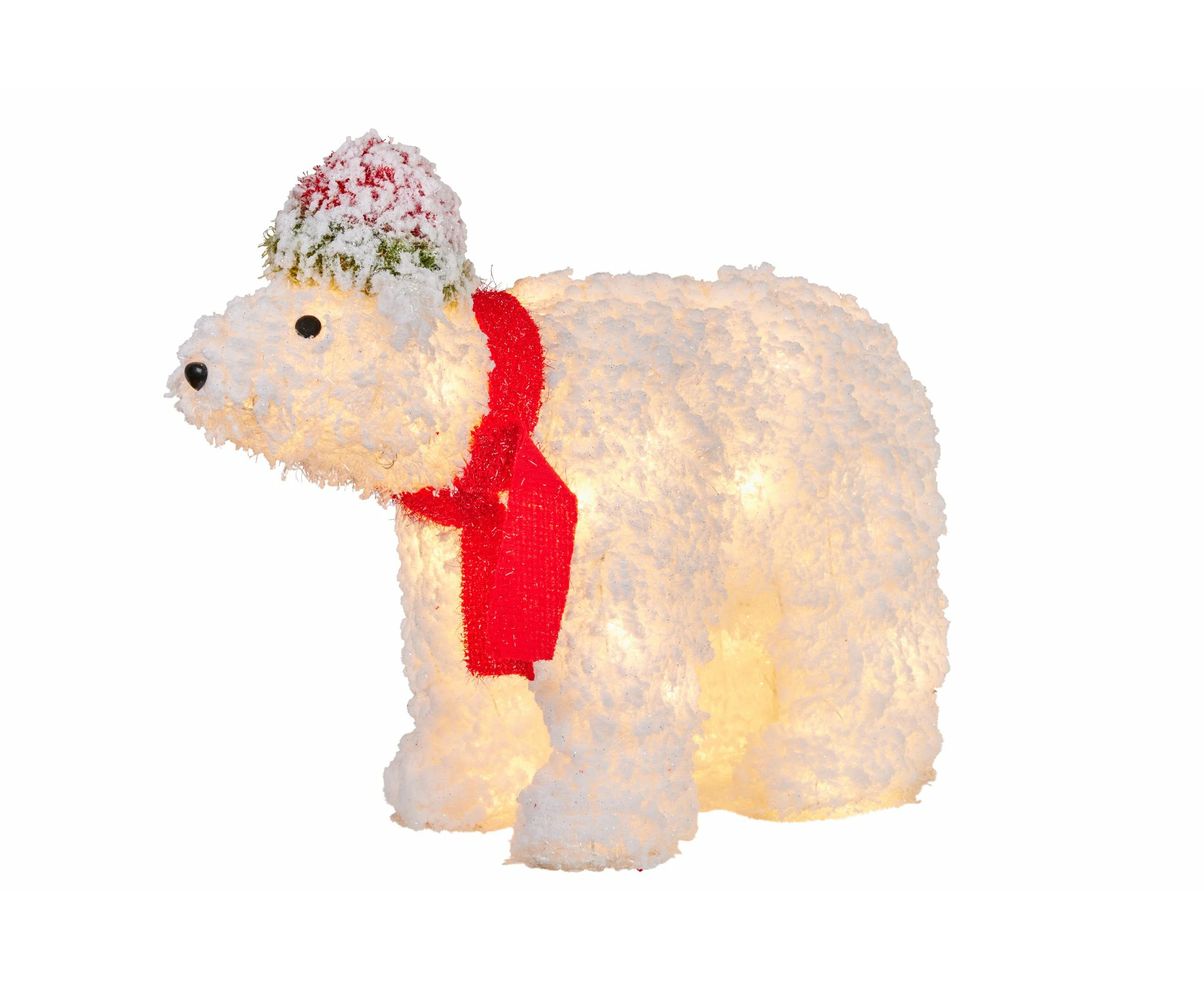 Christmas Polar Bear with Lights & Snowy Finish - 43cm