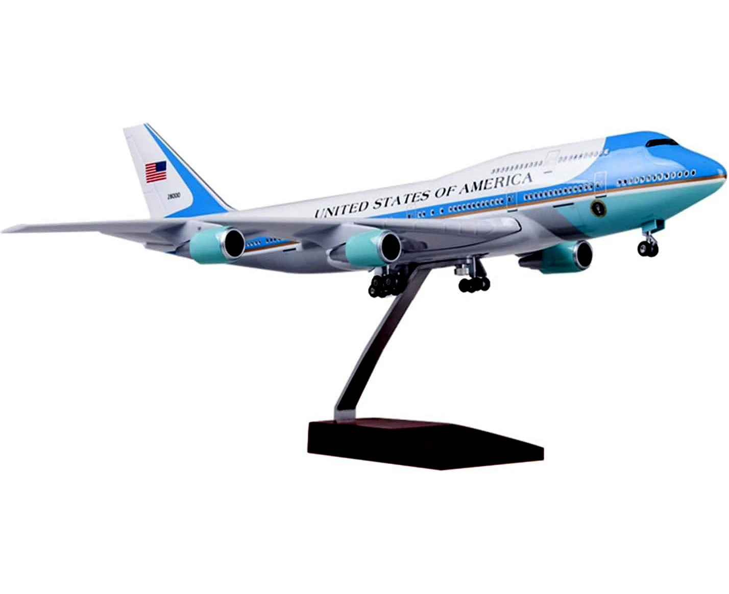 Boeing 747 Air Force One United States USA US USAF presidential President Diecast Model Plane Lights Wheels airline airplane collectable airways aircraft