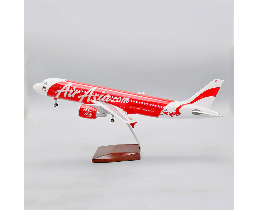 AirAsia Airbus A320-200 neo Diecast Model Air Plane with Cabin Lights Wheels Large Resin new aviation airline airplane collectable airways aircraft models