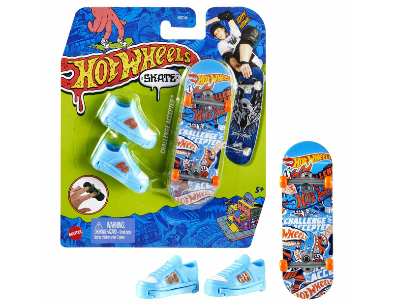 Hot Wheels Toy Skateboard Skateboard With Finger Shoes, Assorted Models, 5 Years (Mattel Hgt46) - Gift Toy for Kids