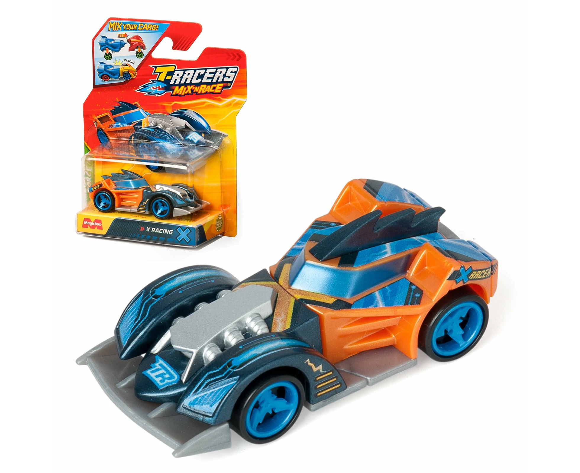 T-Racers Mix ´N Race – Collectible Surprise Car. Each Car Detachable Into Two Parts With Interchangeable Parts - Gift Toy for Kids