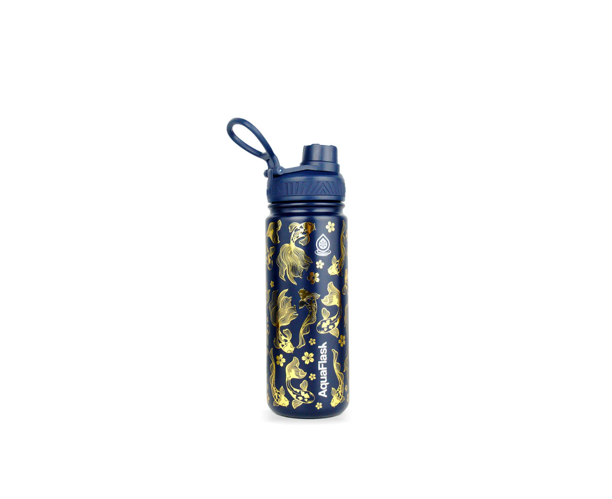 AquaFlask Koi Vacuum Insulated Water Bottles 650ml (22oz) - RESILIENCE BLUE