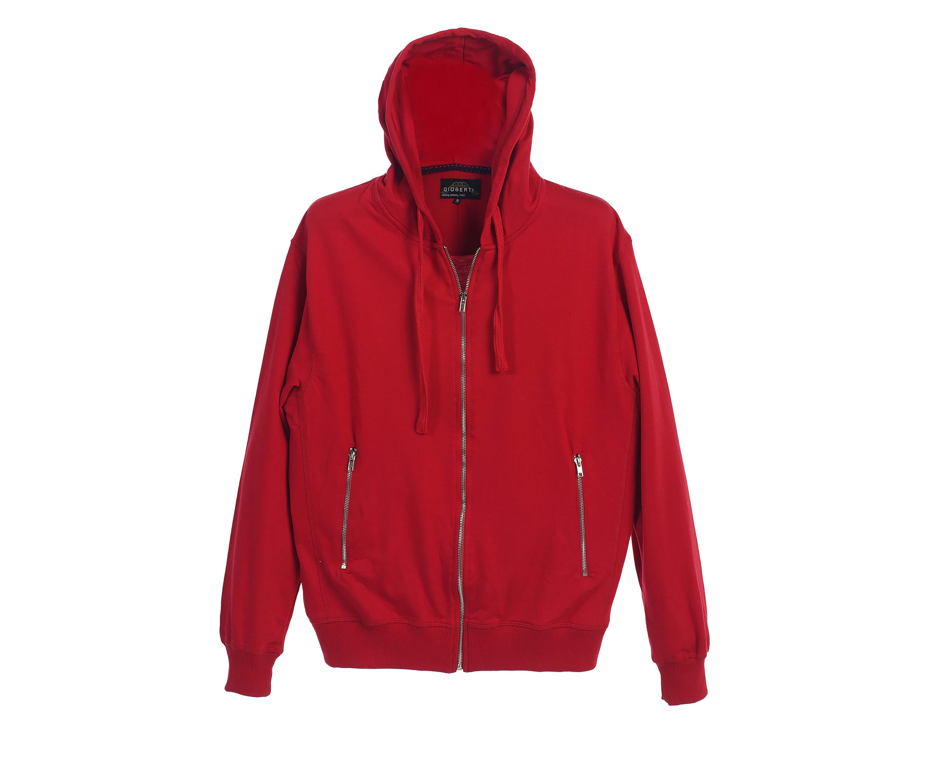 Gioberti Men's Full Zip Up Hoodie With Metal Zipper Pockets