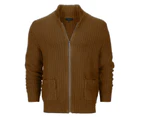 Gioberti Men's 100% Cotton Milano Knit Full-zip Sweater