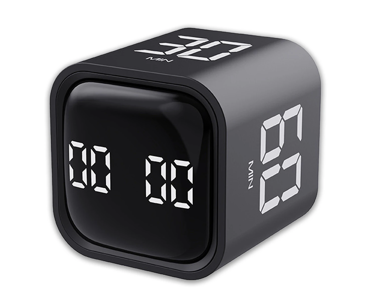 Cube Timer 5/10/30/60Min Pause/Resume Silent/Vibrate,Black